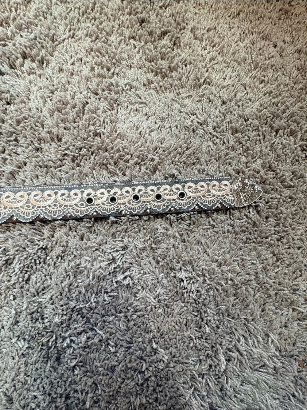 Silver Embroidered Women's Belt